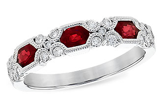 B290-95376: LDS WED RG .74 RUBY 1.00 TGW (4x3MM RUBY)