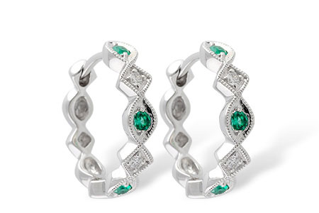 F204-56339: EARRINGS .13 EMERALD .18 TGW