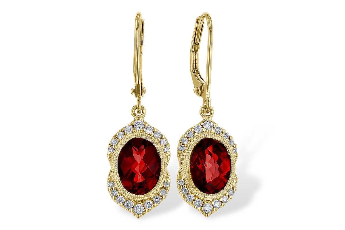 G292-73566: EARRING 3.06 GARNET 3.25 TGW